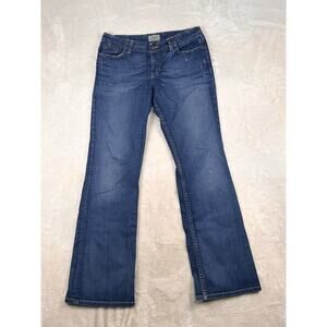 BKE Denim Wendi Stretch Bootcut Flare Jeans Mid Rise 30 Faded Whiskered Festival